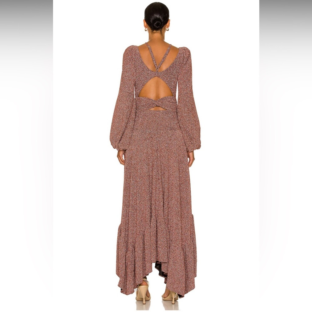 PATBO Lurex Cut Out Brown Maxi Dress - Picture 6 of 15